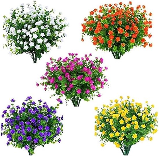 Künstliche Blumen, 15 Bündel, Uv Beständig, Für Den Innen Und Außenbereich