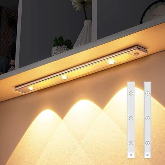 Led Schrankbeleuchtung Kabellos Bewegungssensor Magnetisch Wiederaufladbar 3 Lichtmodi Dimmbar 2er Pack