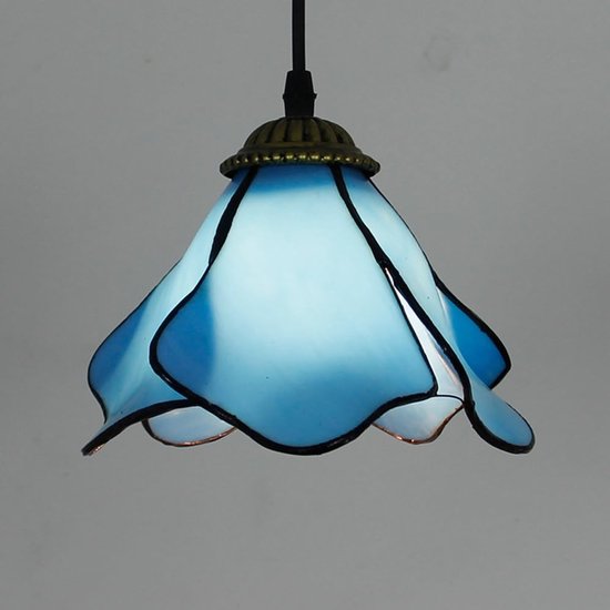 Tiffany Deckenleuchte Blau Buntglas Vintage Produkt Von Belle's
