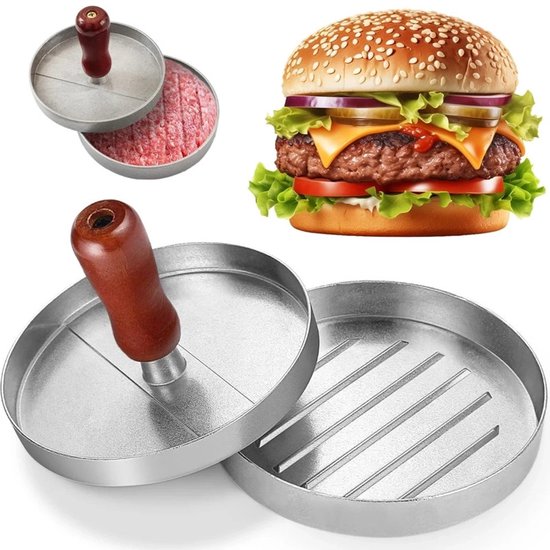 Hamburger Set 11,9 Cm Durchmesser, 7,9 Cm Griff Inklusive 100 Blatt Backpapier Burgerpresse Form Für Gefüllte Burger Für Leckere Burger, Hackflei