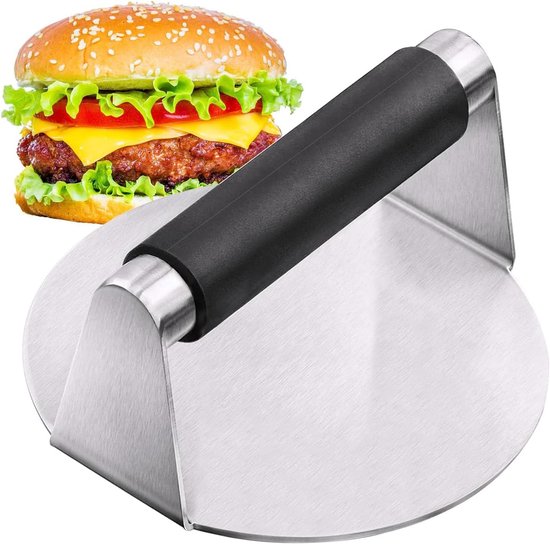 Burgerpresse, 14 Cm Burger Smasher, Runde Burgerpresse Aus Edelstahl Für Grillplatten, Hamburgerpresse Zum Auspressen Von Fett, Leicht Zu Reinige