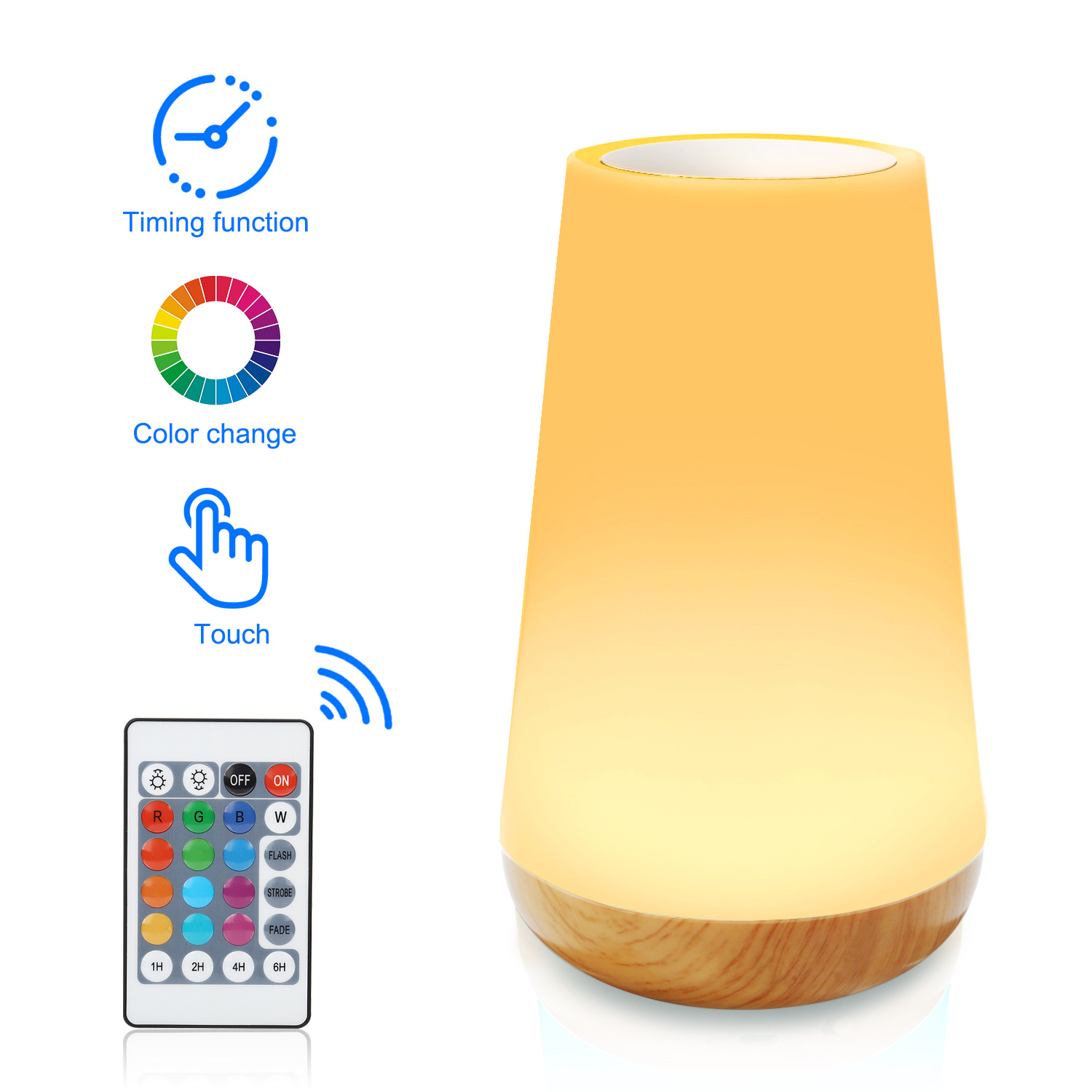 Led-nachtlicht – Nachttischlampe – Touch-fernbedienung – Dimmbare Schreibtischlampe – 13 Rgb-farben – 5 Helligkeitsstufen