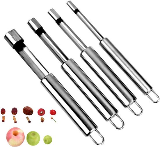 4 Teilig Kernentferner Aus Edelstahl Multifunktionaler Kernentferner Abnehmbarer Obstentkerner Einfaches Entfernen Des Kerns Zum Schälen Und Entk