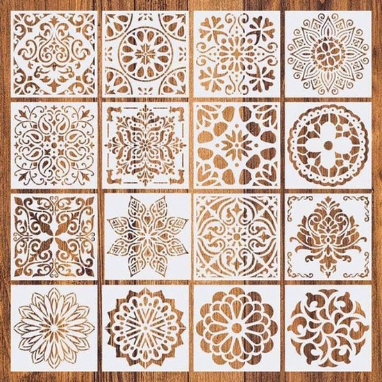 Mandala Zeichenschablonen Mehrfarbig 38 X 38 Cm