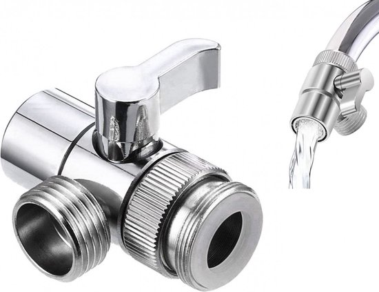 Umstellventil Für Wasserhahn 1/2" Anschluss Duschumstellventil 3 Wege Umschaltventil Duschadapter Für Badewanne Und Dusche, Waschbecken Zinklegie
