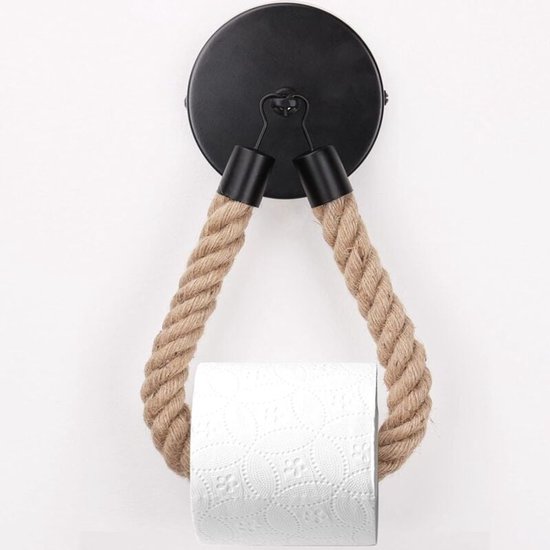 Toilettenpapierhalter Handtuchhalter Aus Hanfseil Für Bad Und Küche Schwarz