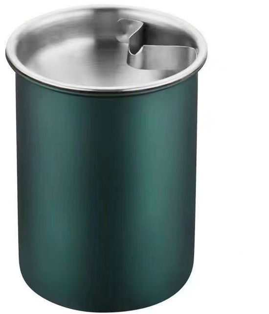 Aschenbecher Aus Edelstahl Mit Deckel Retro Stil