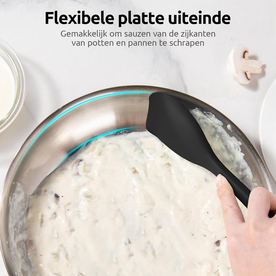 Dailygoods Silikonspatel, Hitzebeständig Bis 315 °c Flexibler Kochlöffel Antihaftbeschichteter Teigschaber Breite Löffelform Lebensmittelechtes K