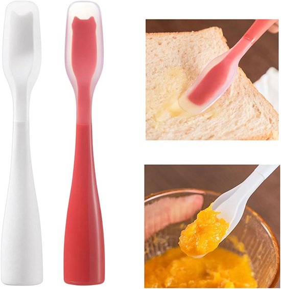 2 Teiliger Mini Silikonspatel Mit Stabilem Griff Für Marmelade, Butter, Joghurt Und Brotaufstriche