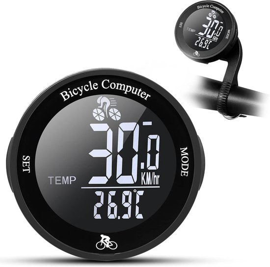 Kabelloser, Wasserdichter Fahrradtacho Großes Lcd Display Kilometerzähler Radfahren Fahrradcomputer Hintergrundbeleuchtung Automatische Ein /auss
