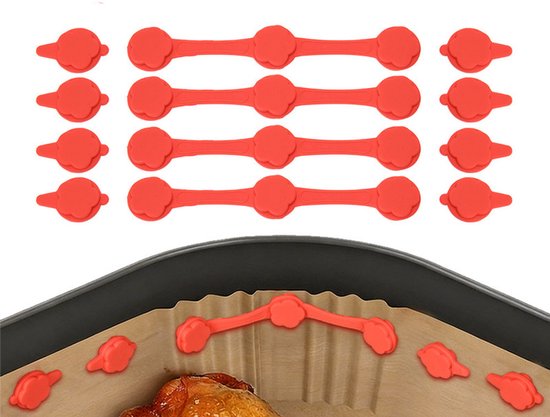 Magnetischer Silikonclip Für Heißluftfritteusen 4 Hitzebeständige Magnethalter Für Backpapier Lebensmittelechtes, Hitzebeständiges Silikon