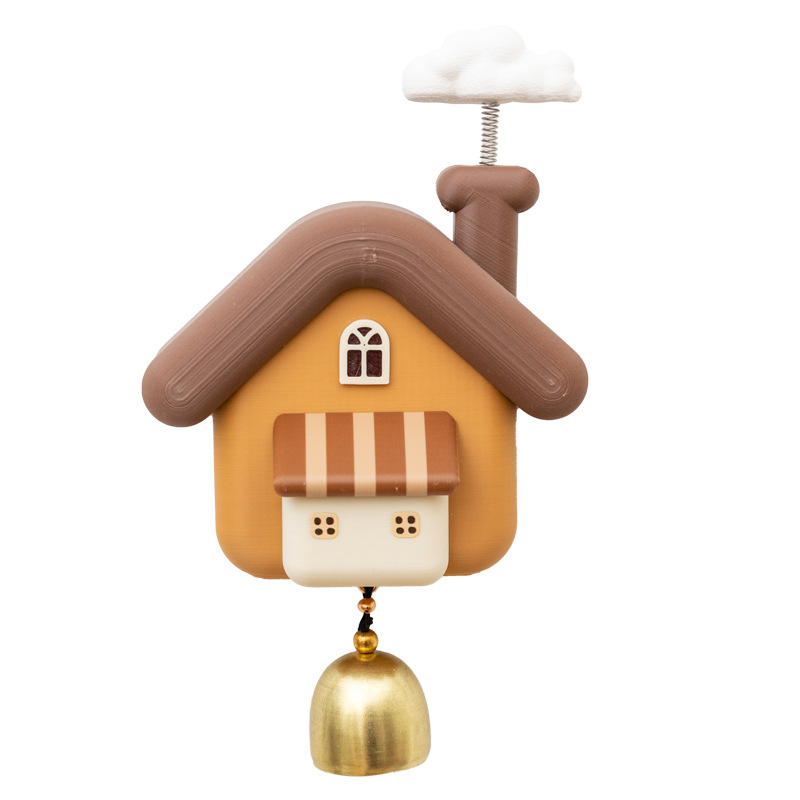 Dingdong-türklingel – Kleines Haus – Messingglocke – Türhänger – Magnetisches Windspiel – Erinnerung An Ladenöffnung – Türklingel – 9,7 Cm × 16 Cm × 3 Cm