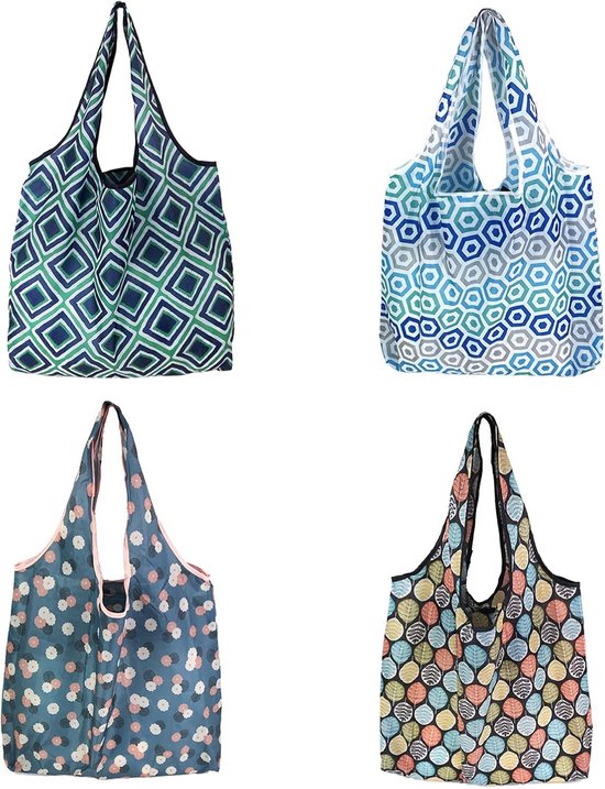 4er Set Faltbare Einkaufstaschen Wiederverwendbare, Tragbare Taschen Für Den Täglichen Gebrauch