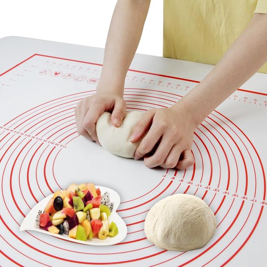 80 X 60 Cm Rote Silikon Teigmatte 0,45 Mm Dick Antihaft Teigausrollmatte Zum Kneten, Für Sauerteigbrot Und Gebäckzubereitung
