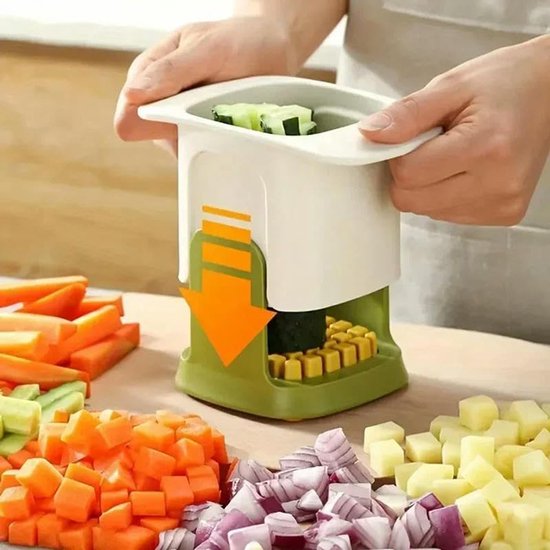 Weißer Multifunktionaler Gemüseschneider Küchenhelfer Zum Würfeln Von Zwiebeln Und Schneiden Von Pommes Frites