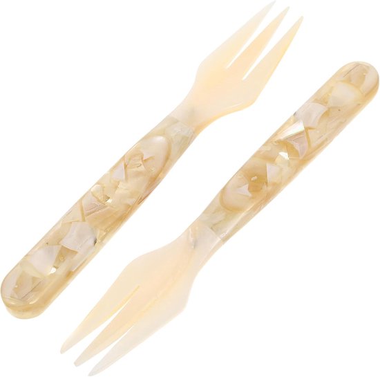 Set Mit 2 Gebäck Und Obstgabeln Edelstahlgabeln Für Den Hausgebrauch Kompaktes Besteckset Mit Blumenmuster