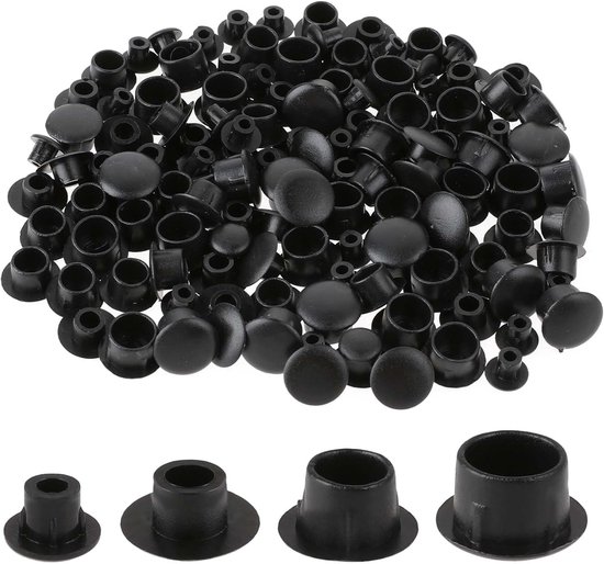 200 Stück Abdeckkappen Für Bohrlöcher (5 Mm/6 Mm/8 Mm/10 Mm) Kunststoff Lochstopfen Für Möbel Lochabdeckungen Für Schrauben, Möbel Und Löcher