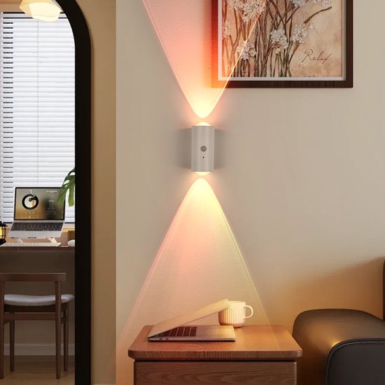 Intelligente, Bergförmige Lampe Mit Bewegungserkennung Lichtprojektion Magnetisches Laden Selbstklebende Schranklampe Doppeltes Katzenaugen Nacht