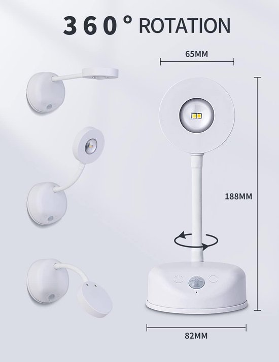 Kabelloser, Batteriebetriebener Strahler Mit Bewegungsmelder, Led Katzenaugenlampe, Kleine Wandleuchte Mit Strahler, Bis Zu 360 Grad Drehbar. (we