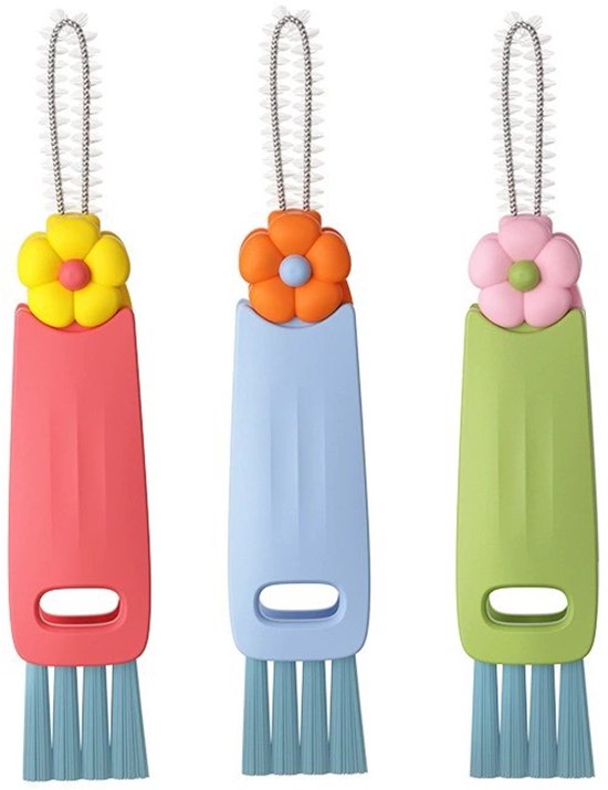 3 In 1 Flaschenbürsten Set Zur Reinigung Von Spalten Zwischen Tassendeckeln, Multifunktionale Flaschenbürste, Reiniger Für Spalten Zwischen Tasse