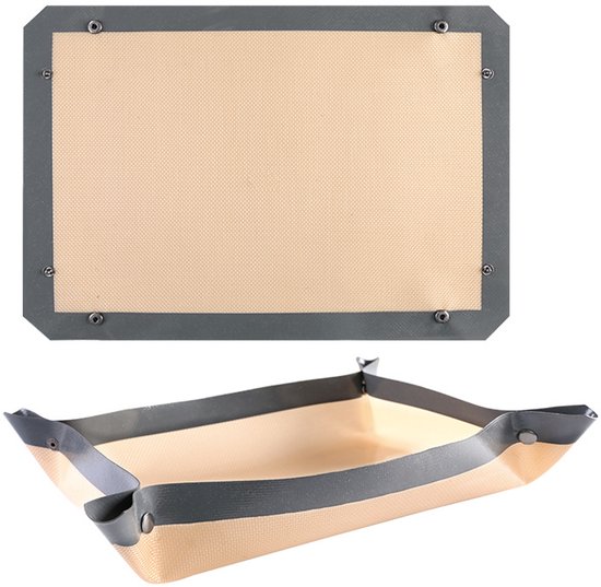 Zwei Silikon Backmatten Mit Druckknöpfen Und Eckclips Für Auslaufsichere Backbleche Oder Als Flache Backform/auflaufform (30 X 21 Cm, 42 X 29,5 C