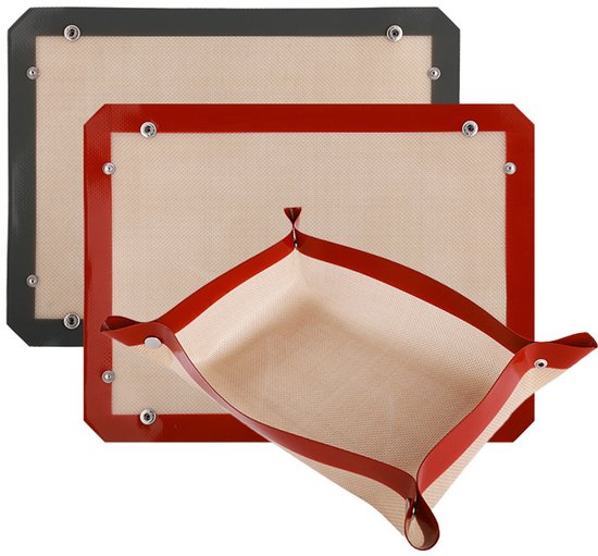 Stück 30 X 40 Cm Silikon Backmatte Mit Schnalle Und Eckclip Auslaufsicher Für Backformen Abnehmbar Als Flache Backblecheinlage Oder Ofenmatte Ver