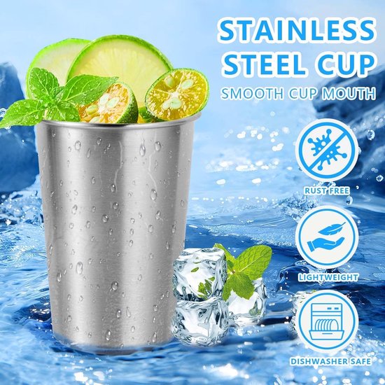 4 Edelstahl Pintbecher À 170 Ml, Unzerbrechliche Trinkgläser Aus Metall Für Bar, Zuhause Und Restaurant.