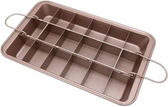 Brownieform Mit Trennwänden Brownieform Browniebites Braun 31 X 19,5 X 4 Cm Antihaftform Muffin Und Cupcake Backform Metall