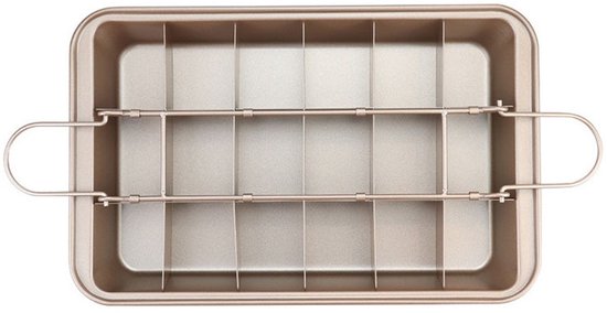 Brownieform Mit Trennwänden, Antihaftbeschichtet, 18 Vorgestanzte Fächer, Backform Aus Kohlenstoffstahl Mit Griffen Zum Backen Von Brot Im Backof