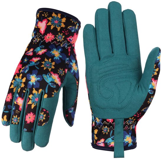 Damen Gartenhandschuhe Aus Leder Strapazierfähige Mikrofaser Rutschfeste Handfläche Atmungsaktiver Elastischer Handrücken Zum Jäten Und Pflanzen
