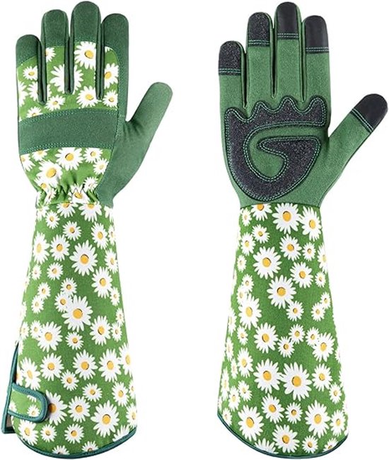 Gartenhandschuhe Für Damen Dornenfest Mit Langem Unterärmel Atmungsaktiv & Touchscreen Kompatibel Zum Rosenschneiden Und Für Gartenarbeiten Mit H