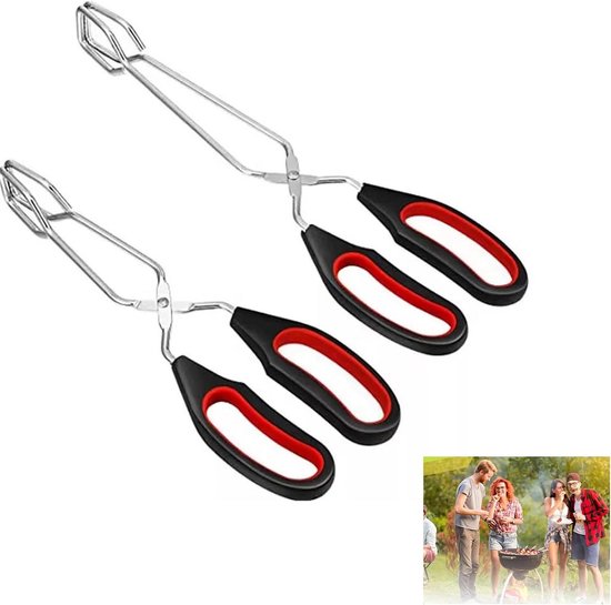 Grillzange Mit Rutschfester Und Hitzebeständiger Oberfläche Küchenzange Aus Edelstahl Zum Grillen, Kochen Und Backen 2 Stück