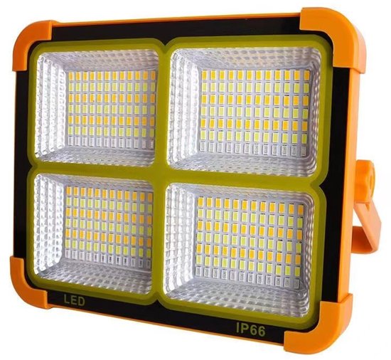 Tragbare, Solarbetriebene Led Campinglampe Mit Stativ, 100 W Akku (2400 Mah) Mit 4 Helligkeitsstufen, Kabelloser Led Flutlichtstrahler Für Arbeit