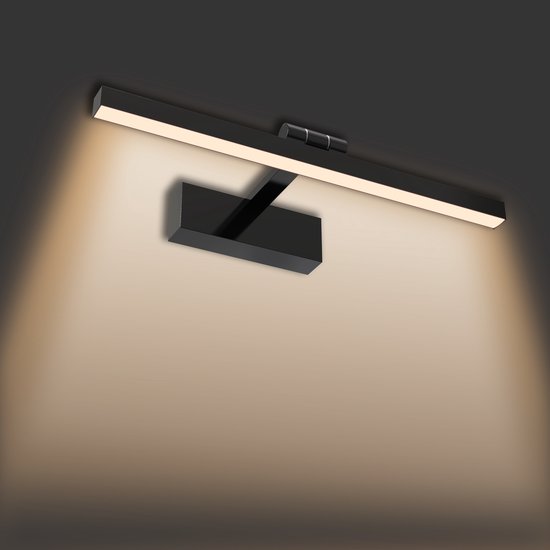 Led Spiegelleuchte 15 W Badezimmerspiegelbeleuchtung 60 Cm Ip44, 180° Verstellbar, 2800 3200 K Schwarz