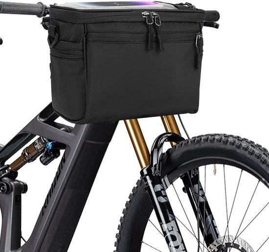 Lenkertasche Isolierte Lenkertasche Vorne Fahrradzubehör Fahrradkorb Handytasche Mit Touchscreen Schultergurt Schwarz