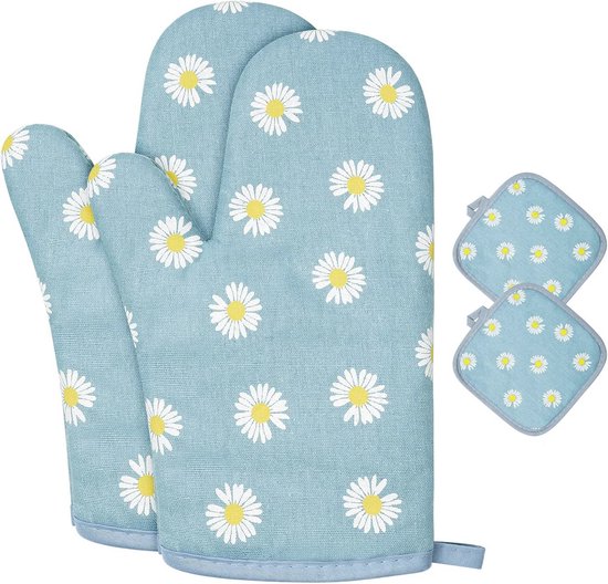 Hitzebeständige Ofenhandschuhe Und Topflappen Kochhandschuhe Aus Baumwolle