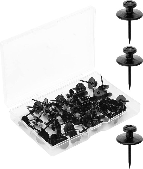 Doppelköpfige Fotoaufhänger, 50 Stück, Schwarz, Fotonägel, Wandnägel, Wandhaken Zum Aufhängen, Wandnägel Zum Aufhängen, Reißzwecken Zum Aufhängen