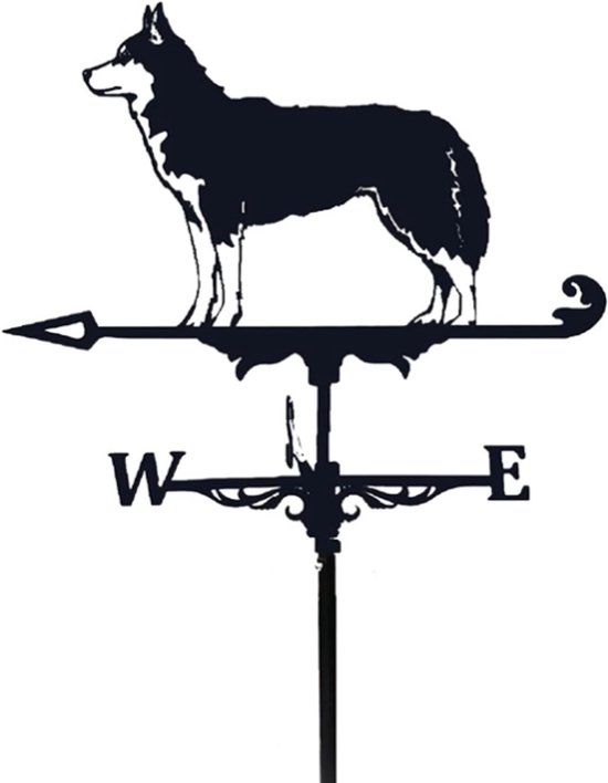 Wetterfahne Aus Metall Mit Border Collie Silhouette Dekorativer Wetteranzeiger Für Garten, Dach Und Außenbereich, Schwarz, Wetterbedingungen, Als