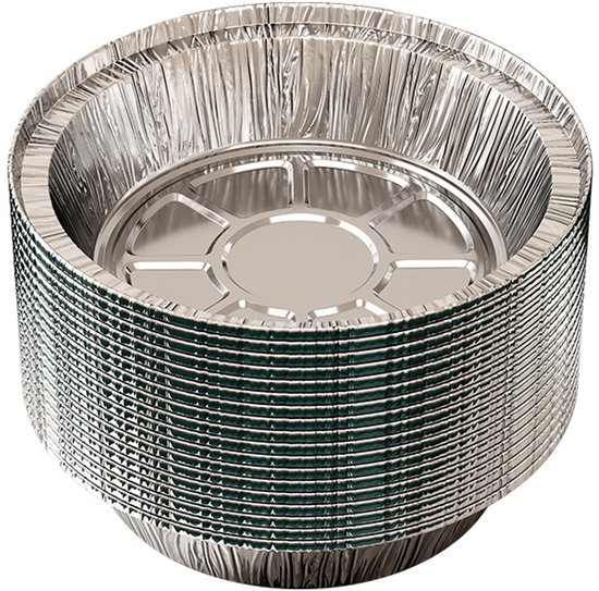 Runde Aluminium Backformen (20 Cm Durchmesser), Einweg, Gefrier Und Ofenfest Zum Backen, Kochen, Aufbewahren, Braten Und Aufwärmen 100 Stück Pro