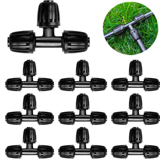 10 Teiliges Schlauchverbinder Set Tropfschlauchkupplungen Gartenschlauchkupplung Tropfschlauch Zubehörset T Stück Mit Verriegelungsmechanismus Un