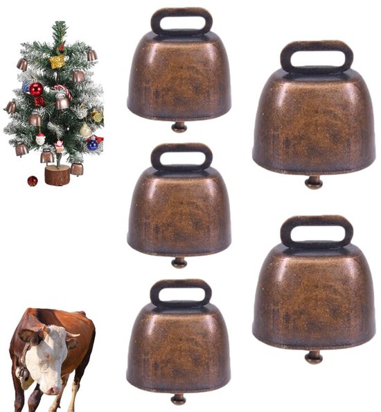 5 Stück Weidende Kuhglocke Kuhglocke Metallglocke Vintage Windspiel Gegen Verlust Für Haustiere Weihnachtsglocke Mini Kupferglocke Laute Glocke Z