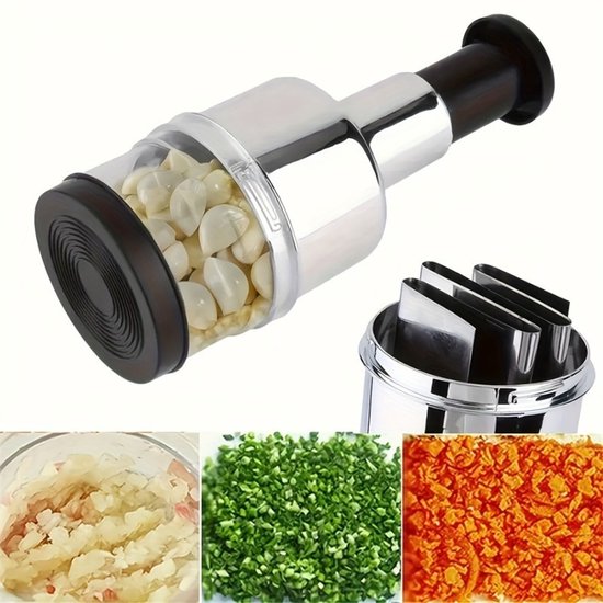 Manuelle Knoblauchpresse Und Gemüseschneider (1 Stück) Manueller Gemüse Und Zwiebelschneider, Mini Mühle, Küchenhelfer, Metallkonstruktion, Kein