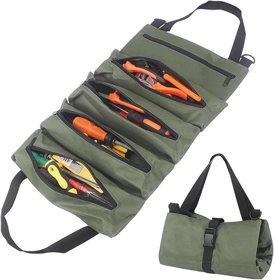 Multifunktionale Rolltasche Rollbarer Werkzeugorganizer Aus Canvas Für Hausbesitzer Und Handwerker