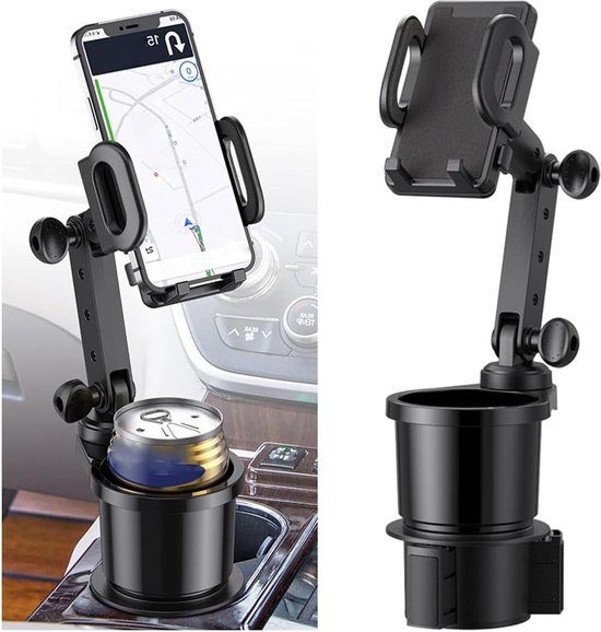 Verbesserter Handyhalter 2 In 1, 360° Drehung Universeller Autobecherhalter Multifunktional Verstellbar Handys.