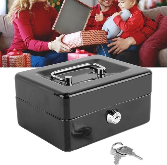 Geldkassette, Abschließbar, Feuerfester Tresor Aus Metall, Aufbewahrungsbox Für Schlüssel, Geld, Dokumente, Heim Und Autotresor, Feuerfest