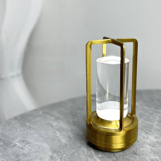 Tragbare Tischleuchte Aus Metall Für Drinnen Und Draußen, Wiederaufladbare, Kabellose Led Lampe, 3 Farben, Stufenlos Dimmbar, Batteriebetrieben,