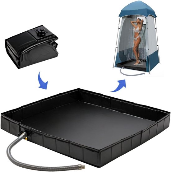 Duschwanne Tragbare Duschwanne Mit Abnehmbarem Abfluss 104 X 104 X 13 Cm Faltbar Duschwanne Und Waschbeckenboden Für Wohnmobile, Außen Und Innend