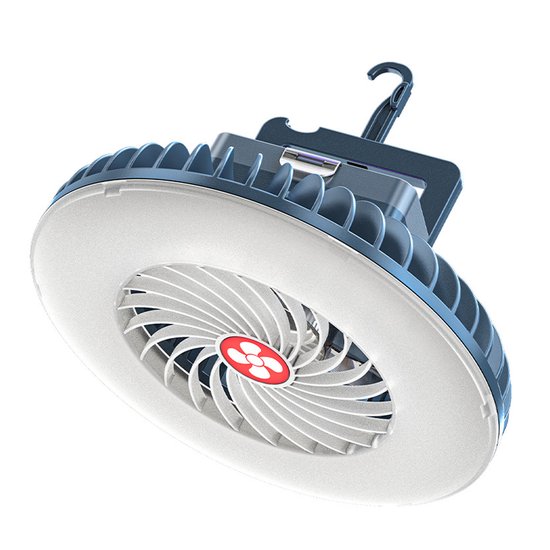 Led Campinglampe Usb Aufladbar Campingventilator Mit Licht Zeltlampe Outdoor Campingzubehör Tragbar Kombination Aus Licht Und Ventilator Blau 16,