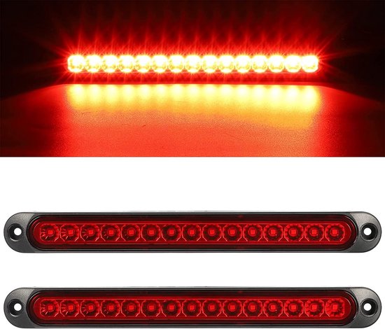 Dailygoods Rücklichtleiste, 2 Teilig Wasserdicht 15 Leds Brems /blinkerleuchten Kennlicht Für Lkw/pkw Anhängerrampen