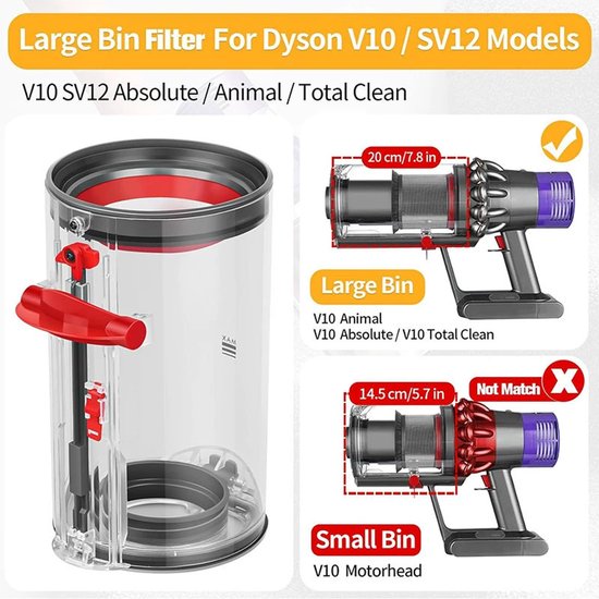 Für Dyson V10/sv112/sv13 Staubsauger Staubbehälter, Staubbehälterzubehör, Abfallbehälter Verbrauchsmaterialien.